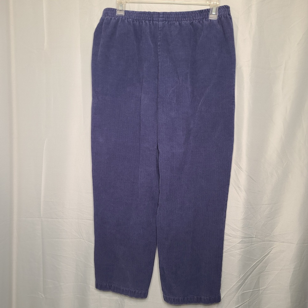 Blair‎ Corduroy Pants Women Medium Petite Purple Elastic Straight Leg Cotton